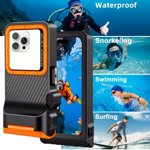 Tech-Protect IPX8 Pro Waterproof Phone Maciņš - oranžs and melns