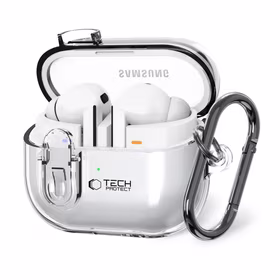 Tech-Protect FlexAir apvalks ar karabīni Samsung Galaxy Buds 3 / 3 Pro – caurspīdīgs