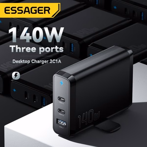 Lādētājs Essager Peak 2 Melns 140W (2xPD / QC3.0)
