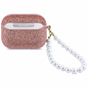 Guess Glitter Pearl Siksniņa Maciņš for AirPods Pro 3 - rozā
