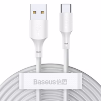 Baseus kabelis Simple Wisdom USB - USB-C 1,5 m 5A balts 2 gab.