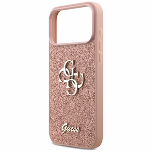 Guess Fixed Glitter Big 4G Чехол для iPhone 17 Pro Max - розовый