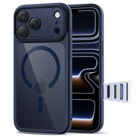 Tech-Protect Magpeak Magsafe CC futrālis iPhone 17 Pro Max - caurspīdīgs, tumši tumši zils