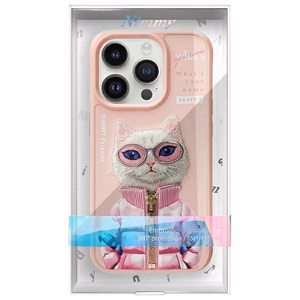 Nimmy Cool&Cute 2.0 kaķa apvalks iPhone 15 Pro - rozā