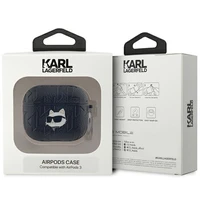 Karl Lagerfeld Monogram Choupette Head viedtālruņa apvalks AirPods 3 - melns