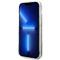 Guess GUHCP14SLFLSB iPhone 14 6.1 "zils cietais apvalks Flower Liquid Glitter