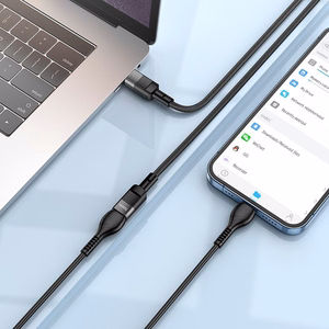 Adapteris OTG USB C uz USB C Hoco 3A 1,2 m U107 melns