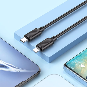 Kabelis USB C uz Lightning Hoco PD 2,4A 20W 1 m X83 melns
