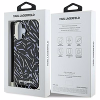 Karl Lagerfeld Zebra Pattern & Cord viedtālruņa apvalks iPhone 16 Plus - violets