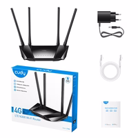 Wireless router CUDY LT400 EU Wi-Fi 300 Mbps 2.4 GHz 4G LTE SIM melns