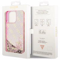 Guess GUHCP14XLC4PSGP iPhone 14 Pro Max 6.7" rozā/rozā cietais apvalks Liquid Glitter 4G caurspīdīgs
