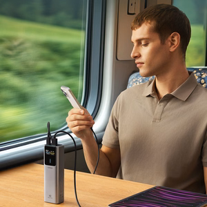 CUKTECH CKPB100PGLBL ārējais akumulators, 10000 mAh, 150 W, USB-C / USB-A, pelēks