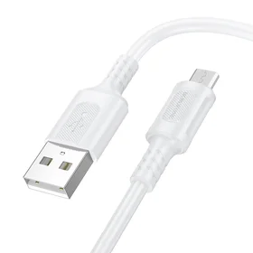 Borofone Kabelis BX111 Feliz - USB uz Micro USB - 2,4A 1 metrs balts