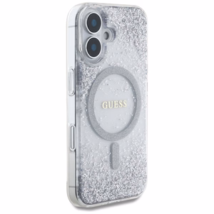 Guess HC sveķu apakšas spīdums MagSafe apvalks iPhone 16 - sudraba