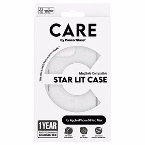 CARE by PanzerGlass Flagship Star Lit viedtālruņa apvalks iPhone 16 Pro Max 6.9" balts Magnētiskais 1344