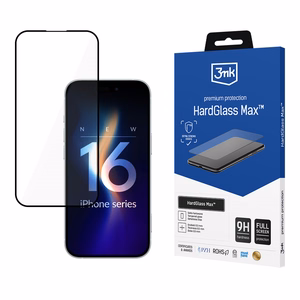 Rūdītais stikls 3mk HardGlass Max Black priekš iPhone 16 Pro Max