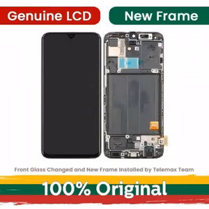 Samsung A405 Galaxy A40 (2019) LCD ekrāns ar rāmi, melns, Telemax atjaunots