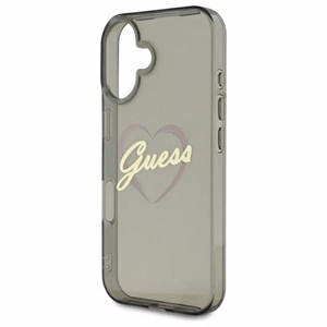 Guess IML Heart viedtālruņa apvalks iPhone 16 Plus - melns