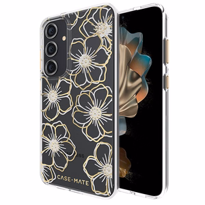 Case-Mate Floral Gems vāciņš ierīcei Samsung Galaxy S24+, zelta krāsā