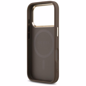 Guess 4G Triangle Logo MagSafe viedtālruņa apvalks iPhone 17 Pro - brūns un zeltains
