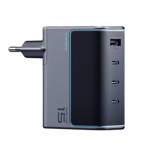 Cuktech AD1404UEU 140W GaN 3x USB-C + USB-A Wall Charger with USB-C Cable - Gray