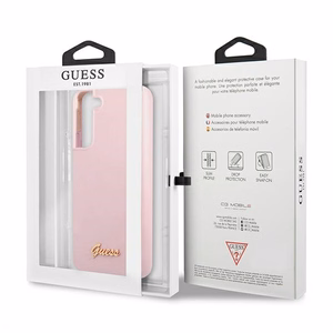 Guess GUHCS22MLSLMGLA S22+ S906 lavandas/lavandas cietais apvalks Silicone Script Metal Logo