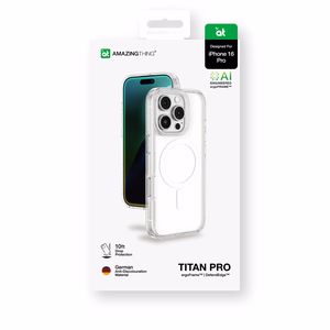 AmazingThing Titan Pro Mag viedtālruņa apvalks ar magnētisko gredzenu iPhone 16 Pro - caurspīdīgs
