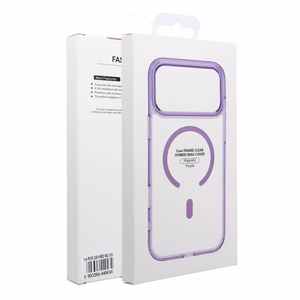 Ar MagSafe saderīgs Frame Clear Hybrid Mag Cover maciņš iPhone 17, violets