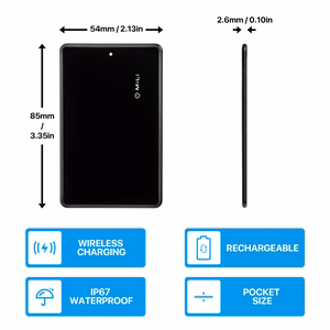 MiLi MiCard HD-P16-C Bluetooth izsekotājs Apple Find My tīklam, melns