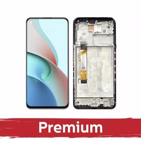 LCD Displejs Saderīgs ar Xiaomi Redmi Note 9T Melns ar Frame OEM