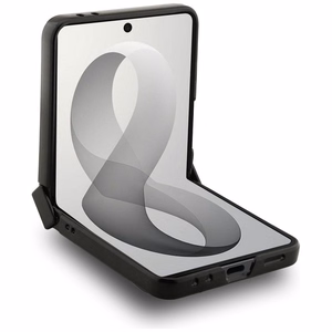 Melns Guess 4G Classic MagSafe vāciņš Samsung Galaxy Z Flip8 tālrunim