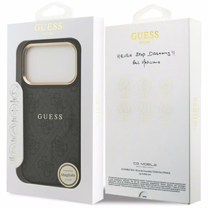 GUESS viedtālruņa apvalks (m) IPHONE 17 Pro ar MagSafe saderīgs PU 4G W/ Classic - melns
