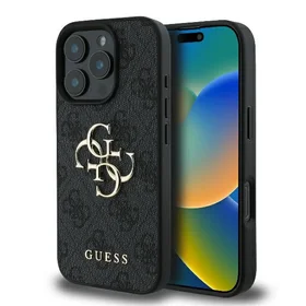 Guess 4G Lielā Logotipa viedtālruņa apvalks iPhone 16 Pro Max - melna