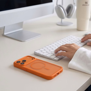 Tech-Protect Magmat MagSafe CC maciņš iPhone 18 Pro / 17 Pro, matēts oranžs