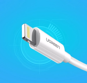 USB kabelis Ugreen US155 MFi USB to Lightning 2.4A 1.0m balts