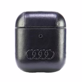 Audi ādas liela logotipa apvalks AirPods 1 / 2 - melna