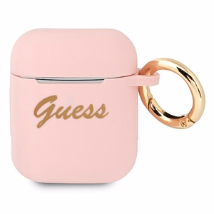 Guess GUA2SSSI AirPods cover pink/pink Silicone Vintage Script
