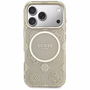 Guess IML Peony Dot MagSafe Case for iPhone 17 Pro - Beige