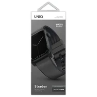 Uniq Straden ādas Hybrid siksniņa priekš Apple Watch 1/2/3/4/5/6/7/8/SE/SE2/Ultra 42/44/45/49mm - pelēks