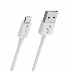 Borofone Kabelis BX22 Bloom - USB uz Micro USB - 2,4A, 1 metrs, balts