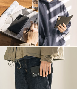 Ringke Folio Signature atverams ādas apvalks Samsung Galaxy S22 + (S22 Plus) melns (FSS118R262)