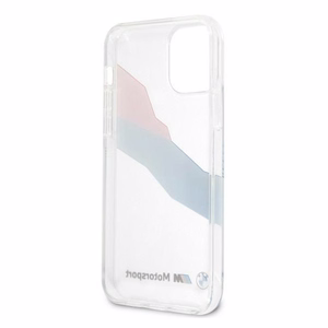 BMW Motorsport trīskrāsu viedtālruņa apvalks iPhone 12 Pro Max - caurspīdīgs