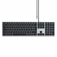 Wire keyboard USB C QWERTY Satechi Slim W3 Wisarkans ST-UCSW3M space pelēks