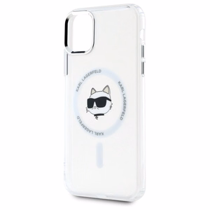 Karl Lagerfeld IML Metāla Choupette galva MagSafe apvalks iPhone 11 - balts