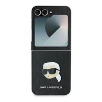 Karl Lagerfeld Saffiano monogrammas viedtālruņa apvalks Samsung Galaxy Z Flip 6 - melns