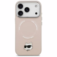 Karl Lagerfeld Choupette Pin Magnētiskais viedtālruņa apvalks iPhone 17 Pro Max - rozā