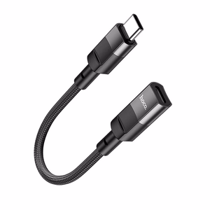 adapteris OTG USB C do Lightning Hoco 3A 0,1 m U107 melns