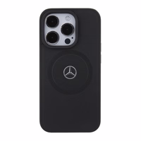 Mercedes MEHMP15X23RMMK iPhone 15 Pro Max 6.7" melns hardcase Crossed Lines Pattern Leather MagSafe maciņš