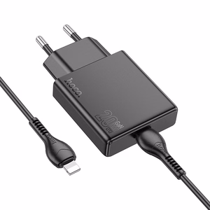 Зарядное устройство для телефона Hoco Slim USB C QC PD 20W + кабель USB C to Lightning N37 чёрное
