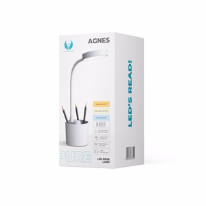 Desk LED Lampa 5W with pen turētājs PURE FLB-20 AGNES balts Forever Light